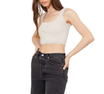 Vista adicional de Blusa Necj Crop Top Ladies Bone - ADAMS