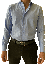 Vista adicional de Camisa Bruno Cassini Doble Puño Azul Point - ADAMS