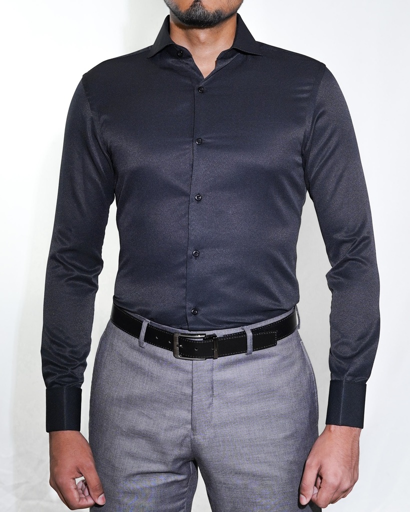 Vista adicional de Camisa Bruno Cassini Doble Puño Negro Modelo A151-82dc - ADAMS