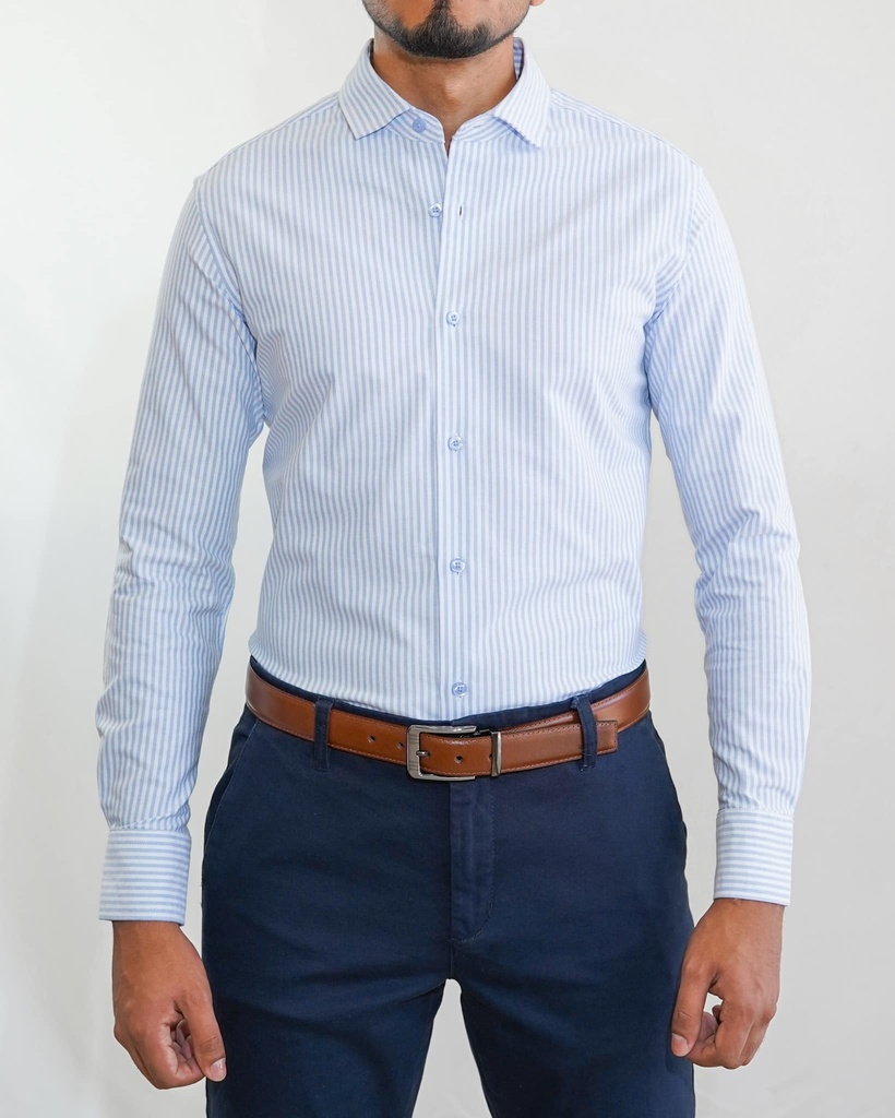 Vista adicional de Camisa Bruno Cassini French Shirt Celeste Modelo Cm0044lbu - ADAMS