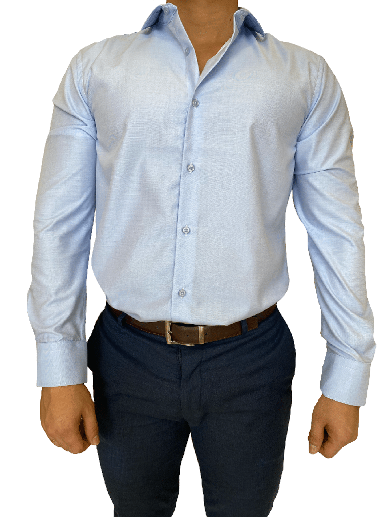 Vista adicional de Camisa Bruno Cassini Puño Sencillo Azul Modelo 8504 - ADAMS