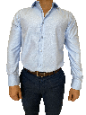 Vista adicional de Camisa Bruno Cassini Puño Sencillo Azul Modelo 8504 - ADAMS
