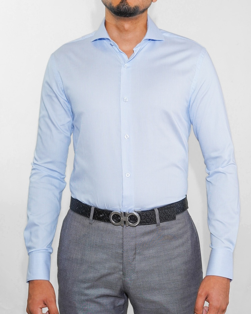 Vista adicional de Camisa Bruno Cassini Puño Sencillo Celeste Modelo 4s22026-2 - ADAMS