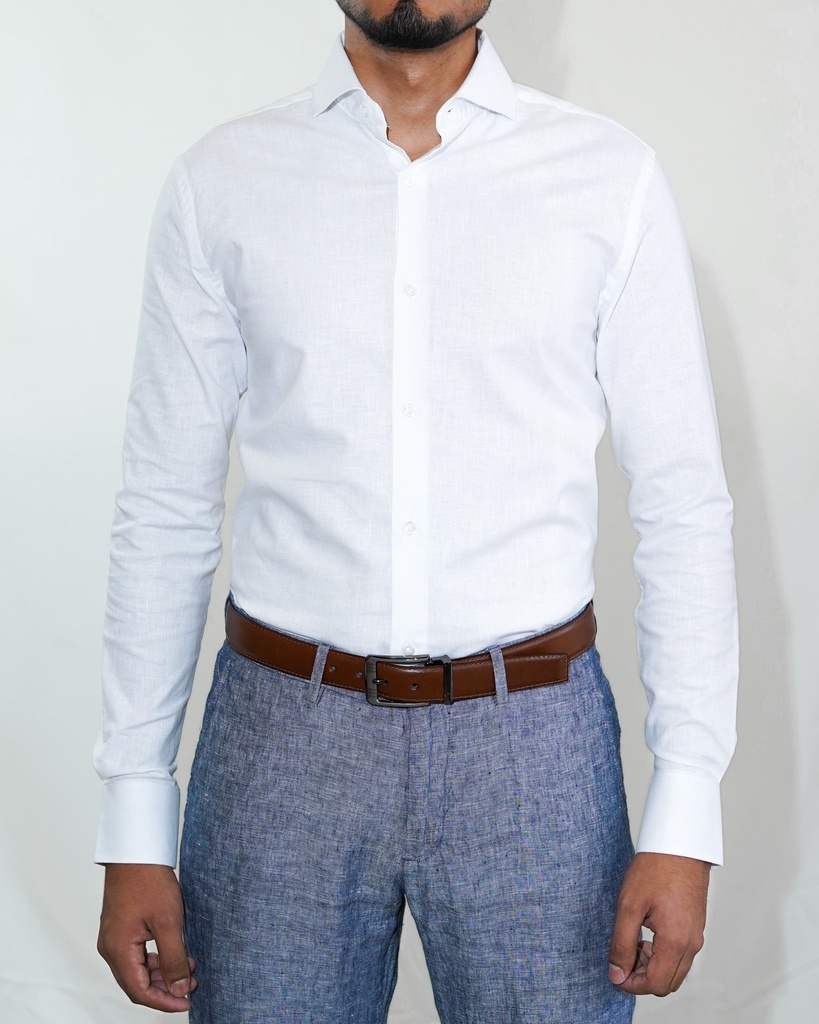 Vista adicional de Camisa Bruno Cassini Puño Sencillo Blanco Modelo Ss23101-01 - ADAMS