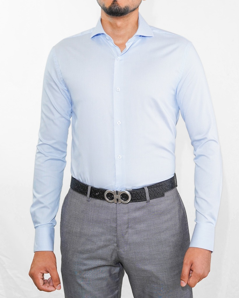 Vista adicional de Camisa Bruno Cassini Puño Sencillo Celeste Modelo 4s22025-2 - ADAMS