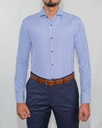 Vista adicional de Camisa Bruno Cassini Puño Sencillo Linen Azul Modelo 605-3 - ADAMS