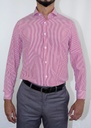 Vista adicional de Camisa Bruno Cassini Puño Sencillo Linen Rojo - ADAMS