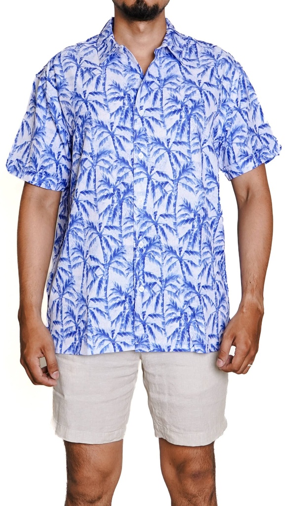Vista adicional de Camisa Cubavera Manga Corta Brilliant Blanco Modelo Cuw - ADAMS
