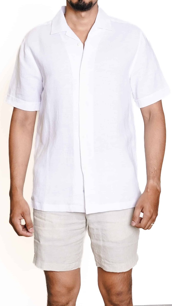 Vista adicional de Camisa Cubavera Manga Corta Brilliant Blanco Modelo Cuwfc021 - ADAMS