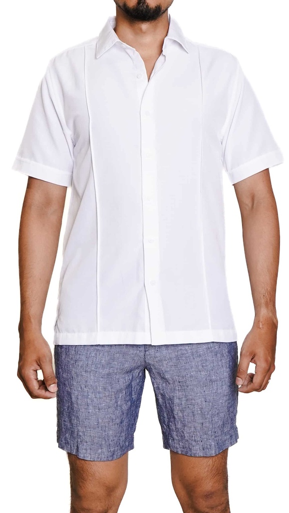 Vista adicional de Camisa Cubavera Manga Corta Brilliant Blanco Modelo Cuwme029 - ADAMS
