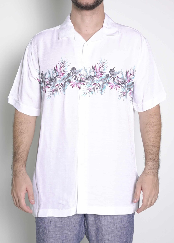Vista adicional de Camisa Cubavera Manga Corta Brilliant Blanco Modelo Cuwsd012 - ADAMS