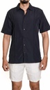 Vista adicional de [CUWME029-003/M] Camisa Cubavera Manga Corta Jet Negro Modelo Cuw - ADAMS