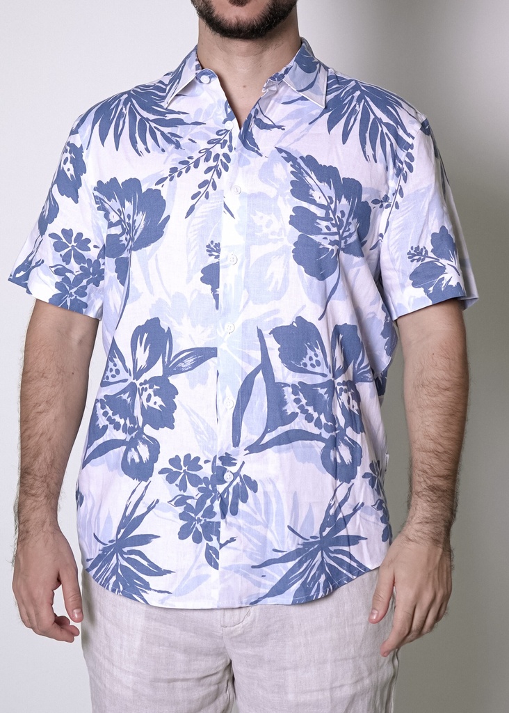 Vista adicional de Camisa Cubavera Manga Corta Lino Brilliant Blanco Modelo Cuwsd064 - ADAMS