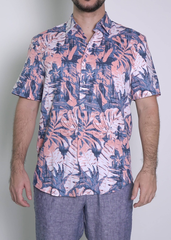 Vista adicional de Camisa Cubavera Manga Corta Parisian Azul - ADAMS