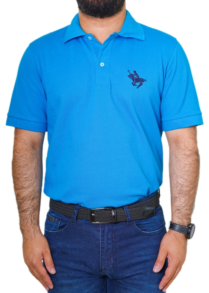 Vista adicional de Camiseta Long Beach Sueter Polo 65% Poliester 35% Algodón Celeste Logo Azul - ADAMS