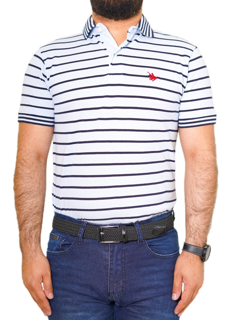 Vista adicional de Camiseta Long Beach Sueter Polo Manga Corta Azul Claro - ADAMS