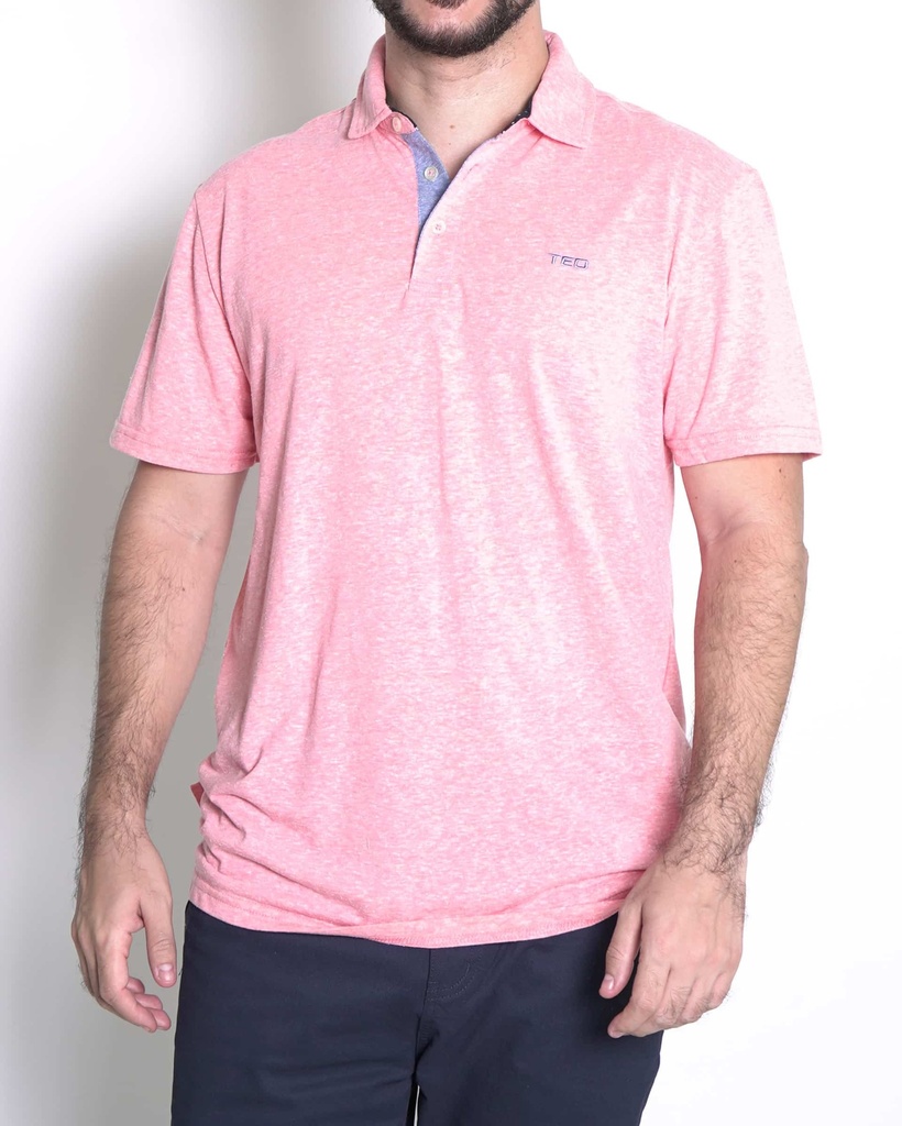Vista adicional de Camiseta TED Lapidus Manga Corta Hombre Rosado - ADAMS