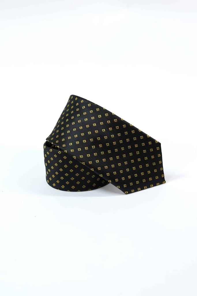 Vista adicional de Corbata Bruno Cassini Negro Square Yellow - ADAMS