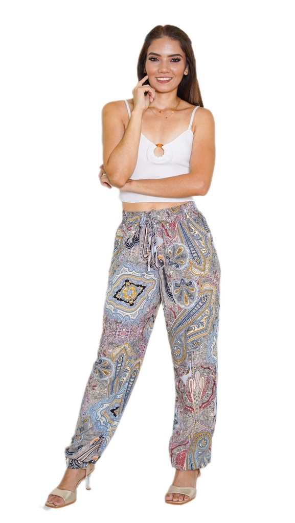 Vista adicional de Pantalon Paisley Print Joggers Multi - ADAMS