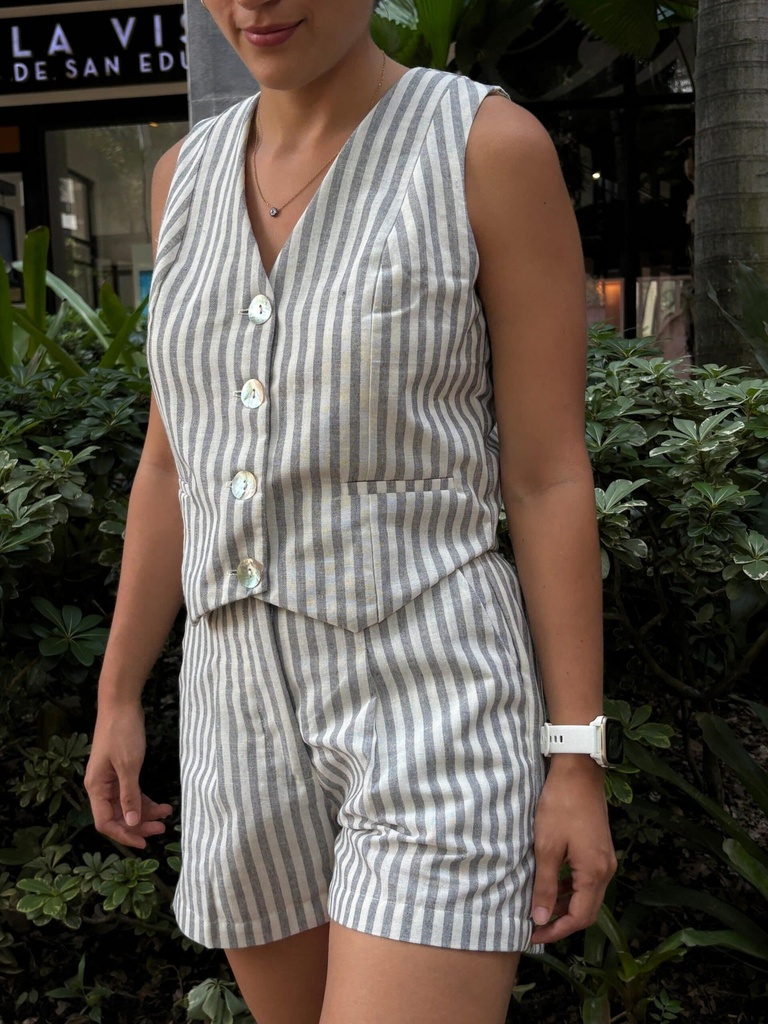 Vista adicional de Short Milano Raya Gris - ADAMS