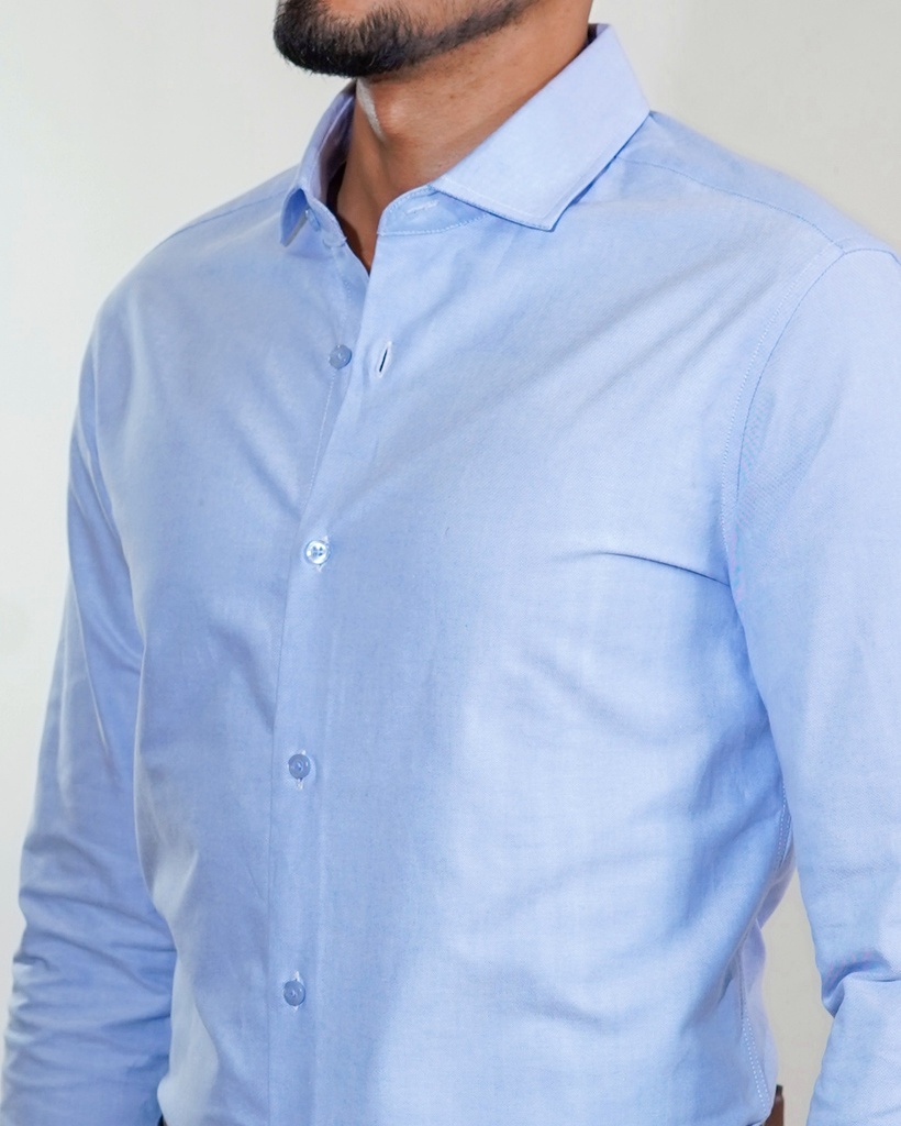 Vista adicional 2 de Camisa Bruno Cassini French Shirt Celeste Modelo Cm0042mbu - ADAMS