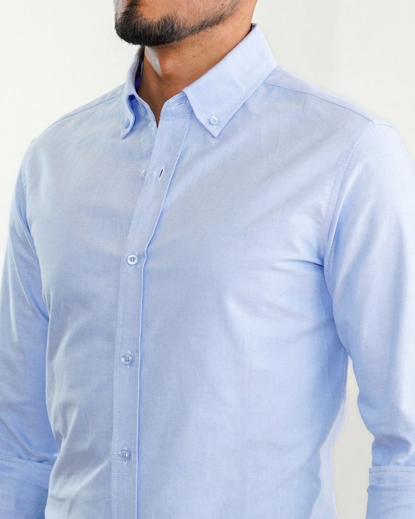 Vista adicional 2 de Camisa Bruno Cassini Normal Shirt Celeste Modelo Cm0042mbu - ADAMS