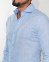 Vista adicional 2 de Camisa Bruno Cassini Puño Sencillo Celeste Modelo Ss23101-02 - ADAMS