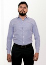 Vista adicional 6 de Camisa Bruno Cassini Puño Sencillo Linen Azul Modelo 605-3 - ADAMS