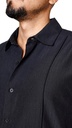 Vista adicional 3 de [CUWME029-003/M] Camisa Cubavera Manga Corta Jet Negro Modelo Cuw - ADAMS
