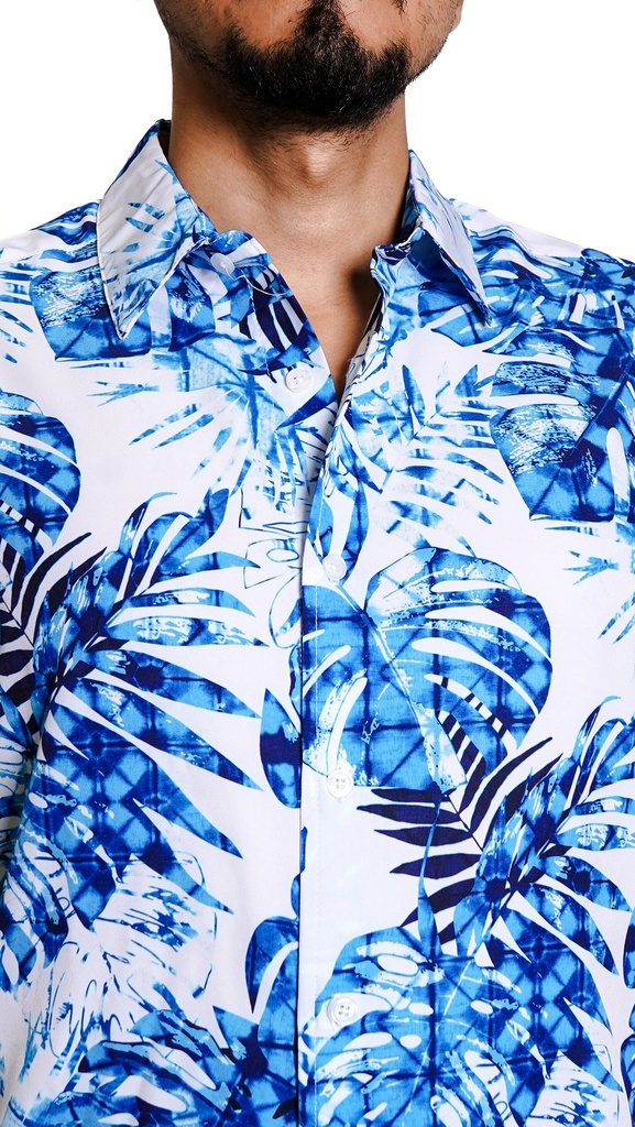 Vista adicional 2 de Camisa Cubavera Manga Corta Bright Blanco Modelo Cuwsp007 - ADAMS