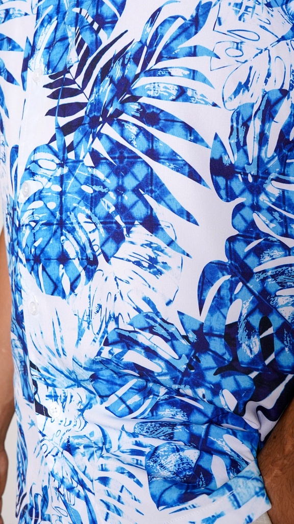 Vista adicional 4 de Camisa Cubavera Manga Corta Bright Blanco Modelo Cuwsp007 - ADAMS