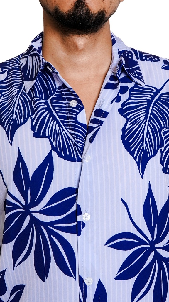Vista adicional 2 de Camisa Cubavera Manga Corta Natural Linen - ADAMS