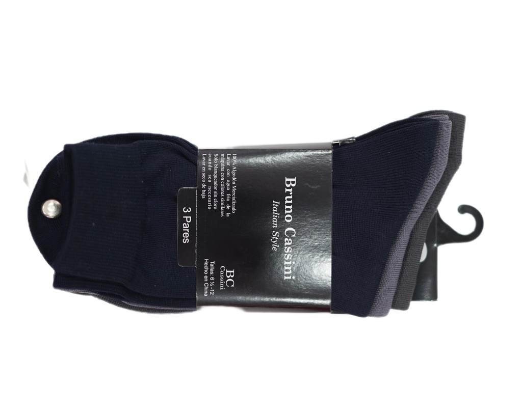 Vista adicional de [SOCKS/NVY-LGRY-SGRY] Media Bruno Cassini - Lgrey - D X - ADAMS
