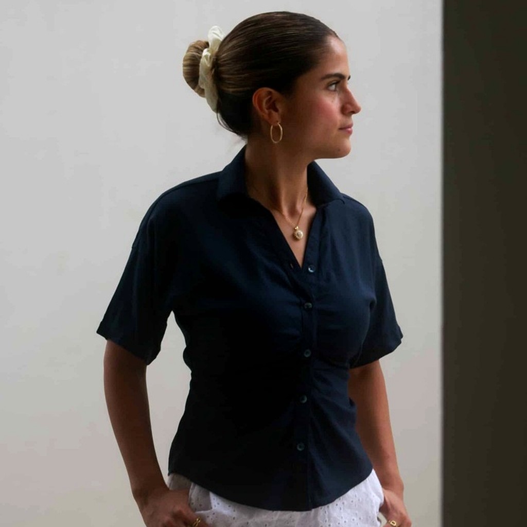 [CAM-ANDREA-AZN-CONSIG/XS] Blusa Camisa Andrea Marino (XS)
