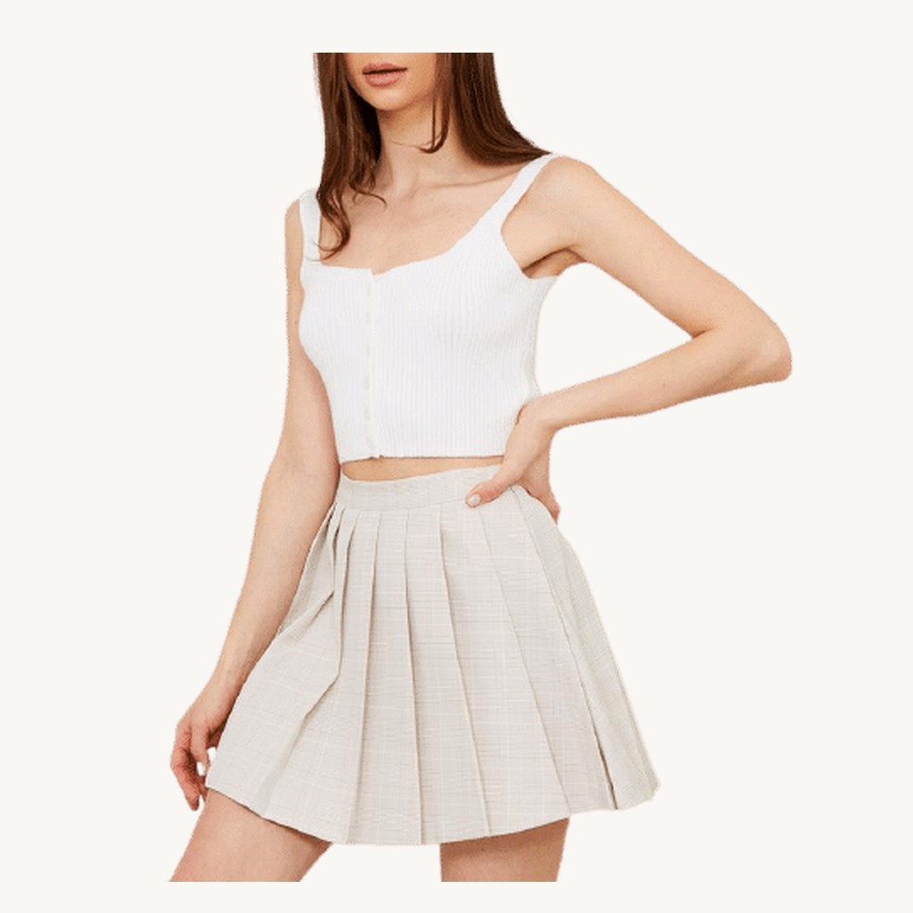 [A2019T-OF/S] Blusa M, Down Top Ladies Square Off Blanco (S)