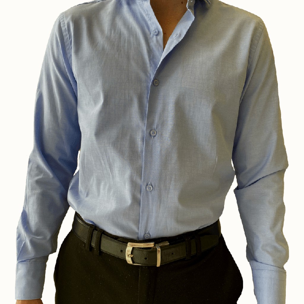 [562DC-14.5-S1] Camisa Bruno Cassini Doble Puño Azul Point (14.5, S1 - 32/33)