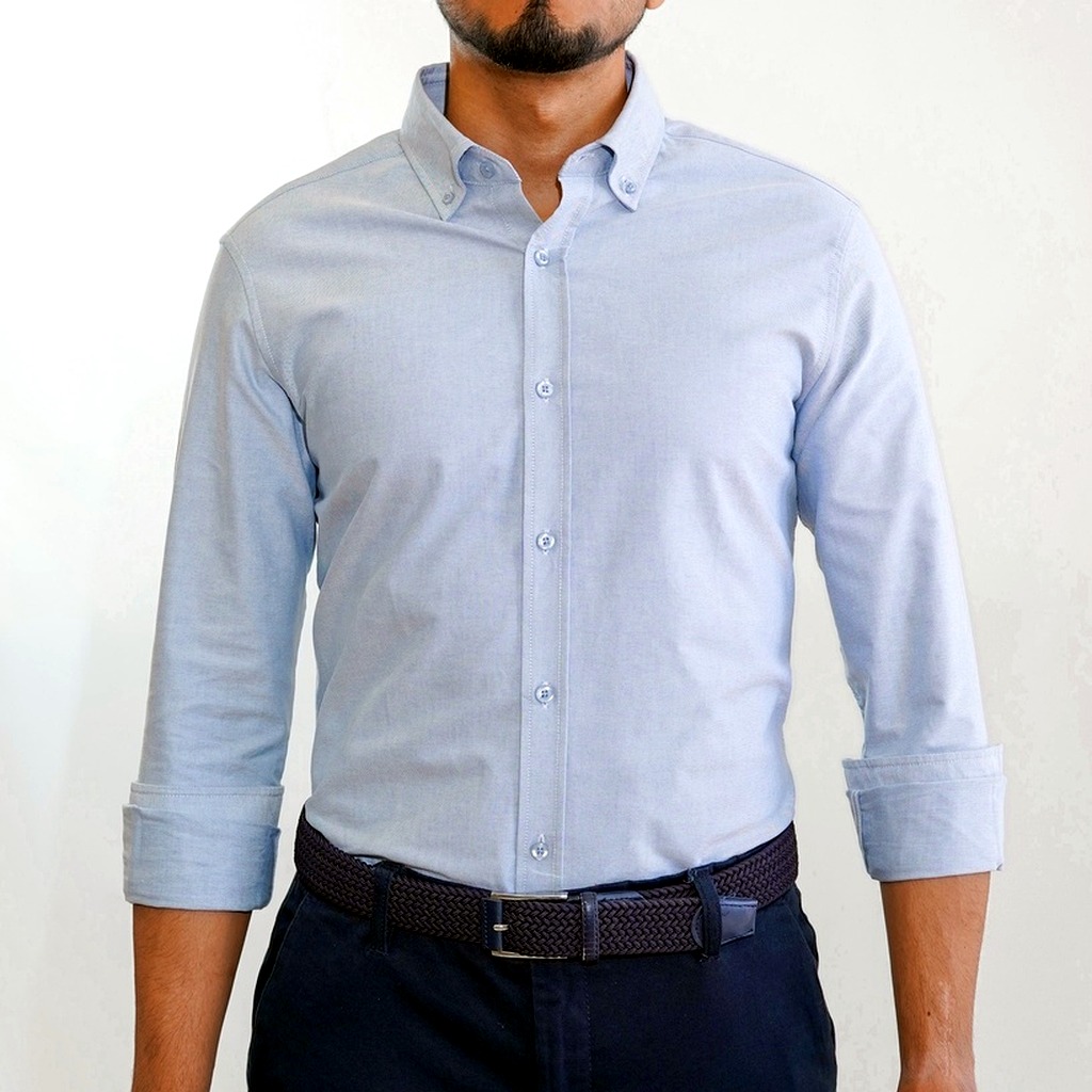 Camisa Bruno Cassini Normal Shirt Azul Modelo Cm0042dbu