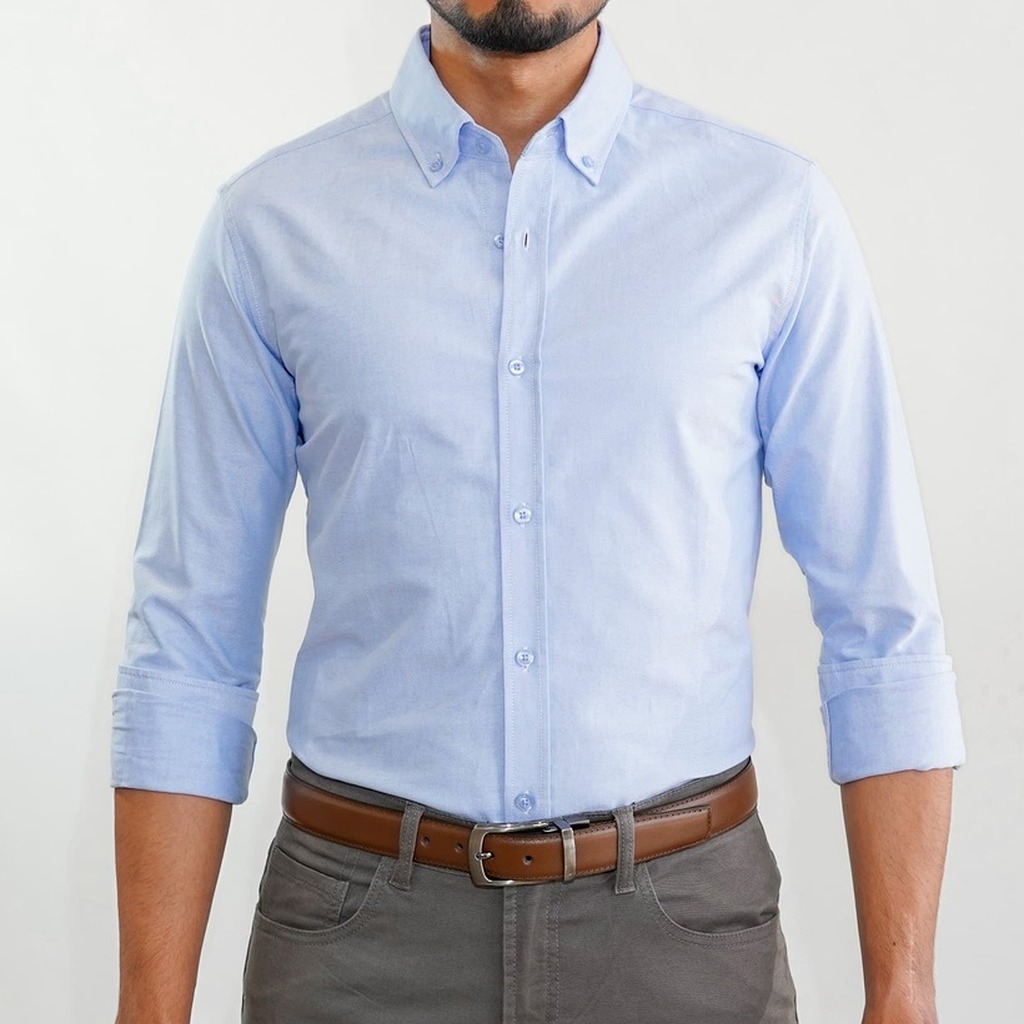 [CM0042MBU-N/S] Camisa Bruno Cassini Normal Shirt Celeste Modelo Cm0042mbu (S)