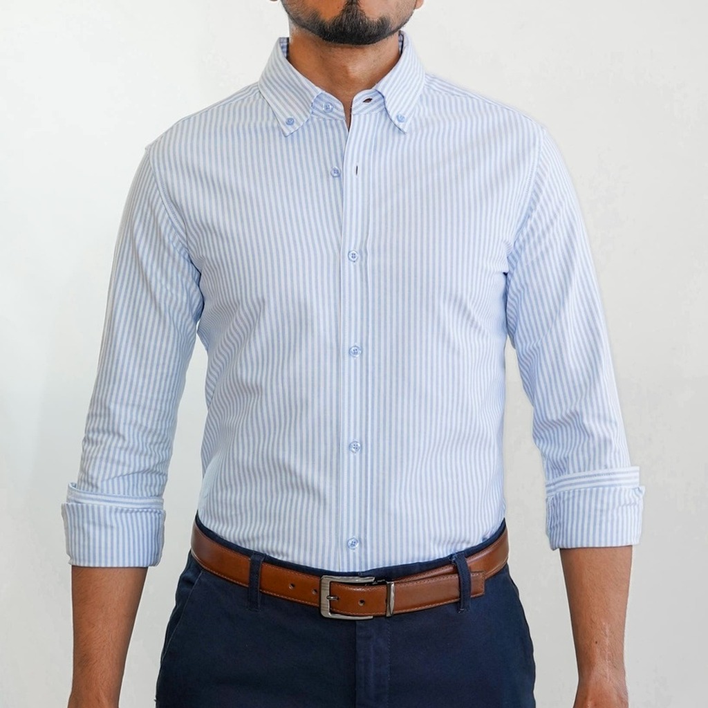 [CM0044LBU-N/S] Camisa Bruno Cassini Normal Shirt Celeste Modelo Cm0044lbu (S)