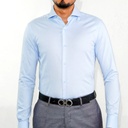 Camisa Bruno Cassini Puño Sencillo Azul Claro Modelo Cm0005lbu
