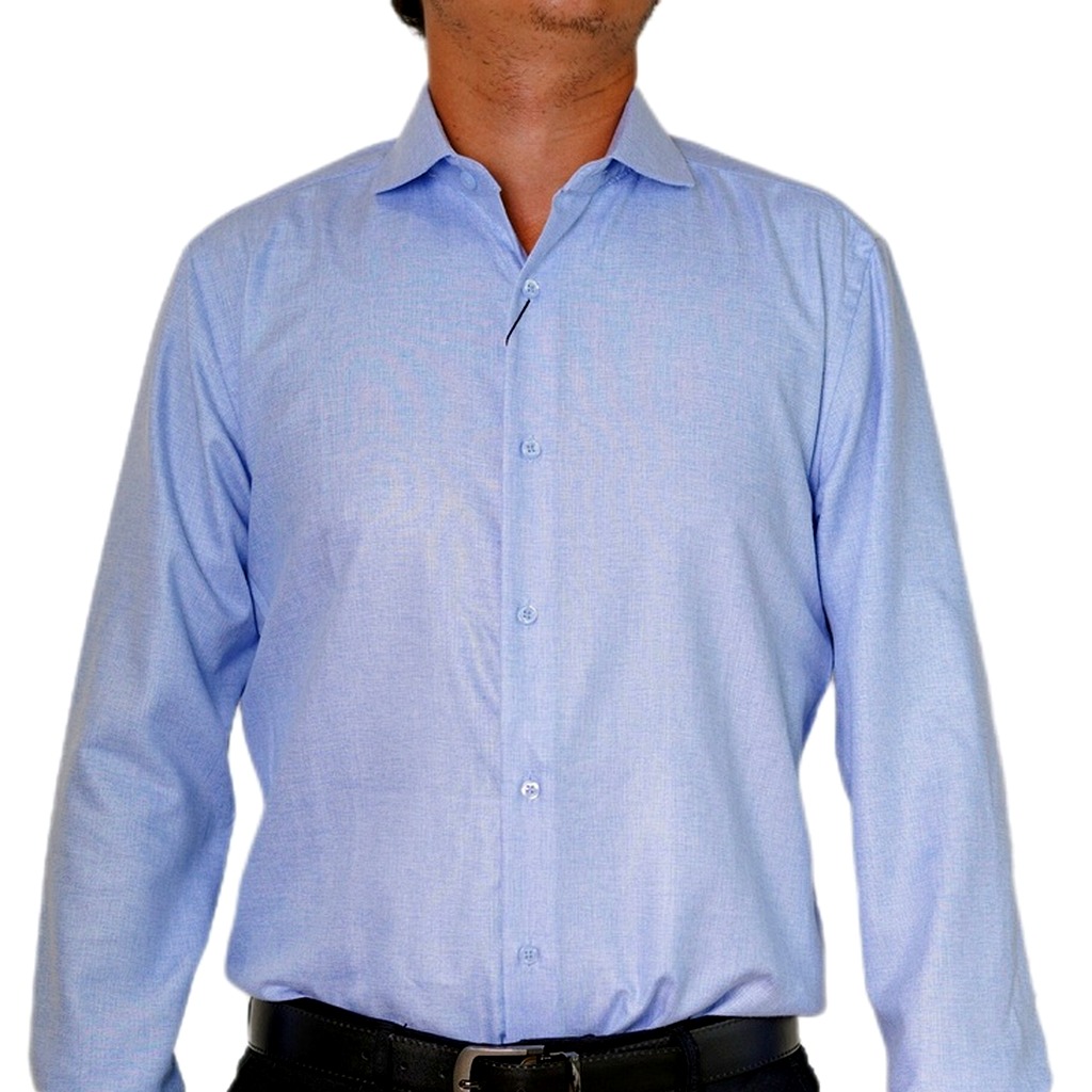 [20002-16.5-S2] Camisa Bruno Cassini Puño Sencillo Azul Oscuro Modelo 20002-16.5