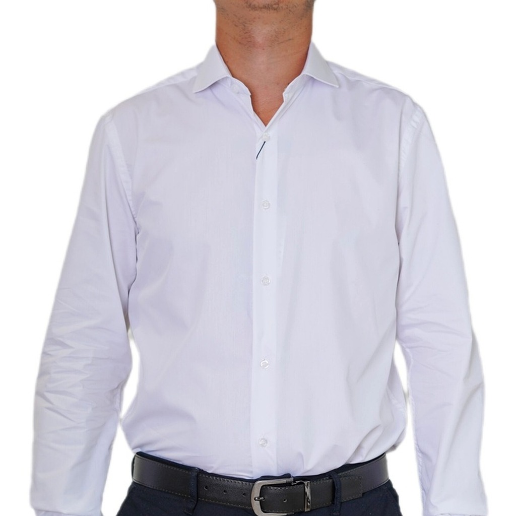 [12001-15.5-S1] Camisa Bruno Cassini Puño Sencillo Blanco Modelo 12001 (15.5, S1 - 32/33)