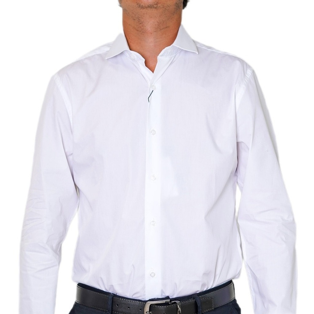 [A3025-14.5-S1] Camisa Bruno Cassini Puño Sencillo Blanco Modelo A3025 (14.5, S1 - 32/33)
