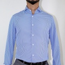 Camisa Bruno Cassini Puño Sencillo Cuadro Azul Modelo C1100-1-2
