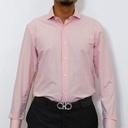 Camisa Bruno Cassini Puño Sencillo Cuadros Orange