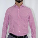Camisa Bruno Cassini Puño Sencillo Linen Rojo
