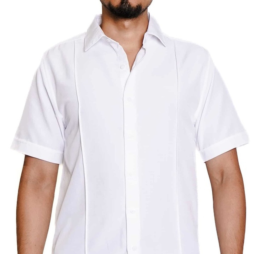 [CUWME029-112/S] Camisa Cubavera Manga Corta Brilliant Blanco Modelo Cuwme029 (S)