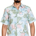 Camisa Cubavera Manga Corta Lino Aqua Esque