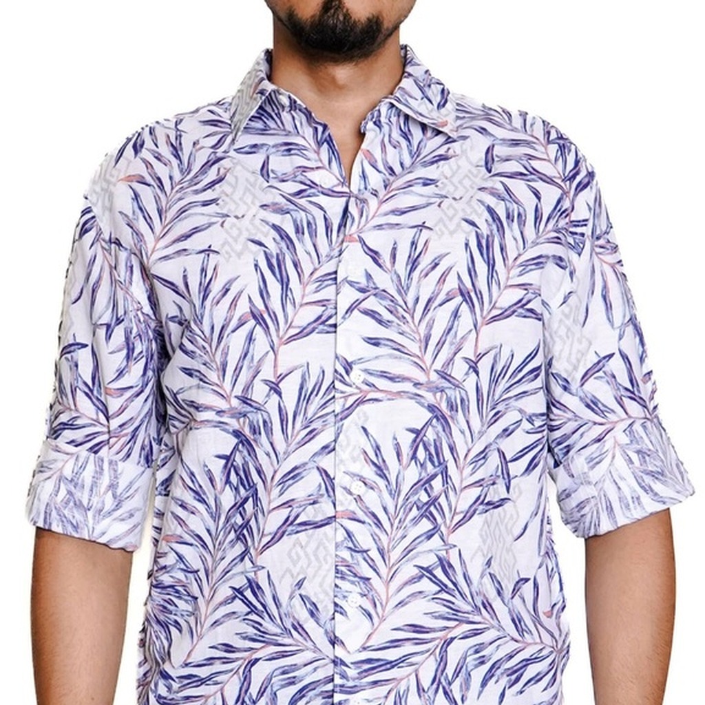[CUWFD027-112/S] Camisa Cubavera Manga Larga Lino Brilliant Blanco (S)
