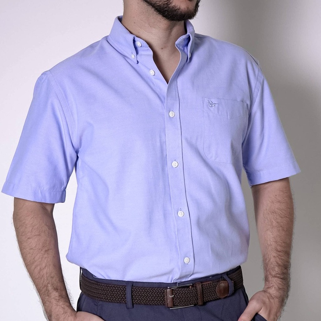 [LBPC-B03-102R-SK/S] Camisa Long Beach Manga Corta Sky Modelo Lbpc-b03-102r (S)